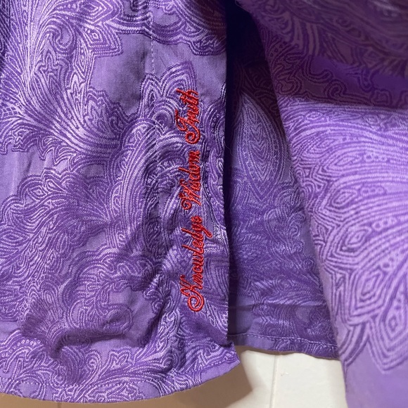 Robert Graham Purple Rosendale Skulls Button Down Men Size 3XLT - Picture 6 of 8